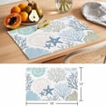 thumbnail image 6 of Coral Sea Snail Starfish Placemats Set&nbsp;of&nbsp;6 Green Blue Costal Pattern Heat Insulation Washable Place Mats, Rustic Non-Slip Table Mats for Dining Table Party Kitchen Decor,13x19 Inch, 6 of 9