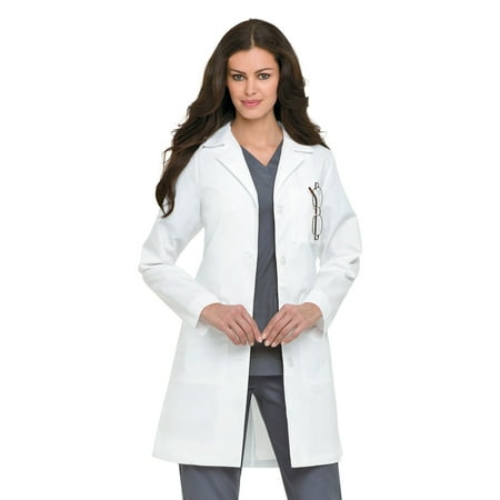Landau Relaxed Fit 3-Pocket 4-Button Full-Length Lab Coat for Women 3155