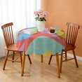 thumbnail image 3 of 60 Inch Round Lace Tablecloth Water Resistant Washable, Tropical Leaf Print, 3 of 5