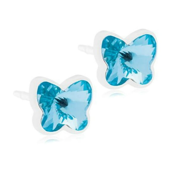 Blomdahl | Nickel Free | Medical Plastic 5mm Butterfly Stud Earrings | Best Choice For Sensitive Ears