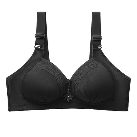 

Summer Savings Clearance! 2023 TUOBARR Bras for Womens Thin Large Size Breathable Gathered Underwear Non-steel Bra Daily Bra Black