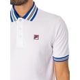 thumbnail image 4 of Fila Faraz Tipped Rib Polo Shirt, White, 4 of 5