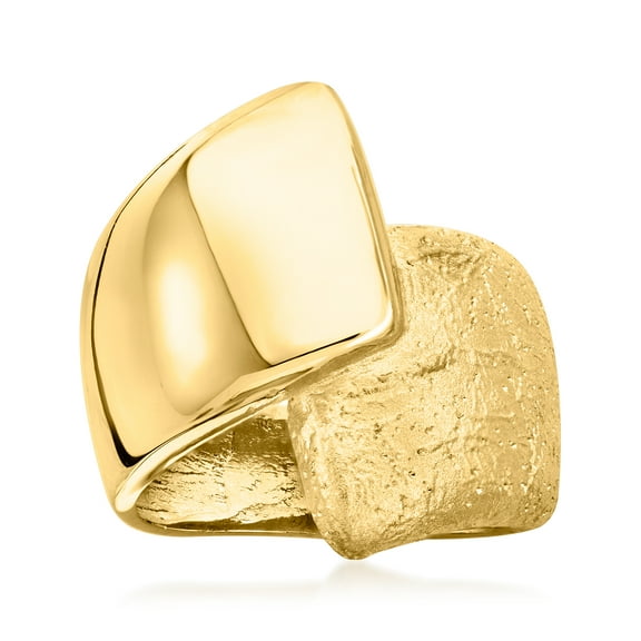 Ross-Simons Italian Textured and Polished 18kt Gold Over Sterling Wrap Ring, Women's, Adult