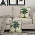 thumbnail image 3 of Tropical Palm Tree Pillow Covers 18x18 Inch Vintage Green Banana Leaf Outdoor Decorative Throw Pillow Covers Set of 2 Rustic Pillowcases Farmhouse Cotton Linen Cushion Covers for Couch Bed Sofa Decor, 3 of 6