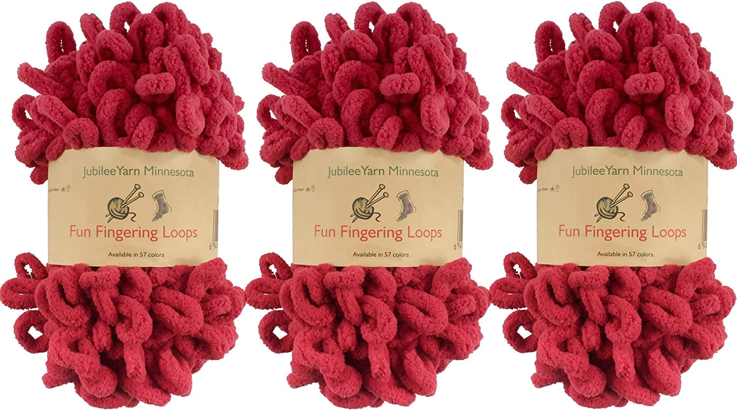 JubileeYarn Fun Finger Loops Yarn Polyester Jumbo Loop Yarn 100g