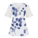thumbnail image 4 of Blusa informal de manga corta con cuello en V y malla de encaje con estampado floral para mujer OAVQHLG3B Store lin121212, 4 of 4