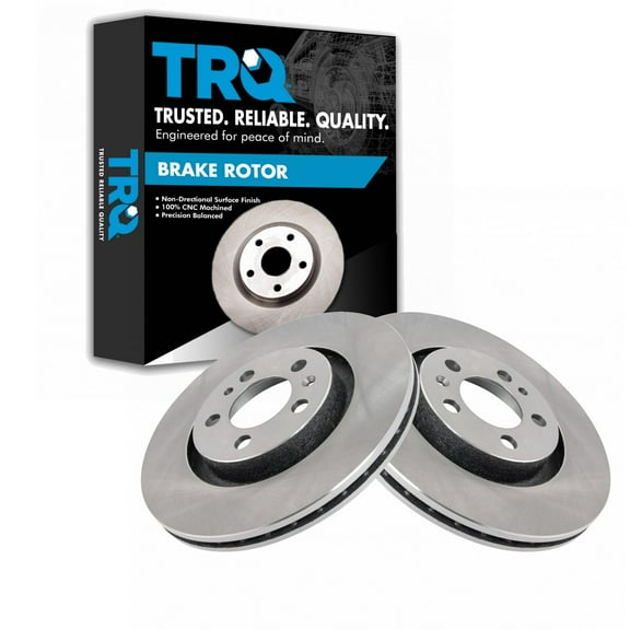 TRQ Front Brake Rotors Set Vented Fits Select 1998-2010 Volkswagen Beetle 1999-2006 Golf 1999-2005 Jetta