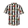 thumbnail image 3 of Fotbe Rose Flowers Hawaiian Shirt for Men Unisex Summer Beach Casual Short Sleeve Cotton Linen Button Down Shirts-Small, 3 of 9