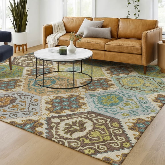 Addison Rugs Chantille Indoor/Outdoor Transitional Panel Beige Machine Washable Rectangle Rug, 10' x 14'