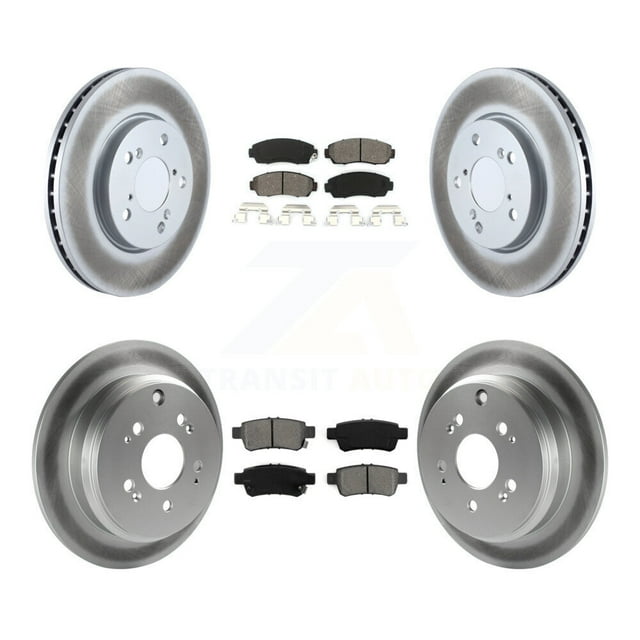 Transit Auto Front Rear Coated Disc Brake Rotors and Semi-Metallic Pads Kit for Car 2005-2010 Honda Odyssey KGS-100868