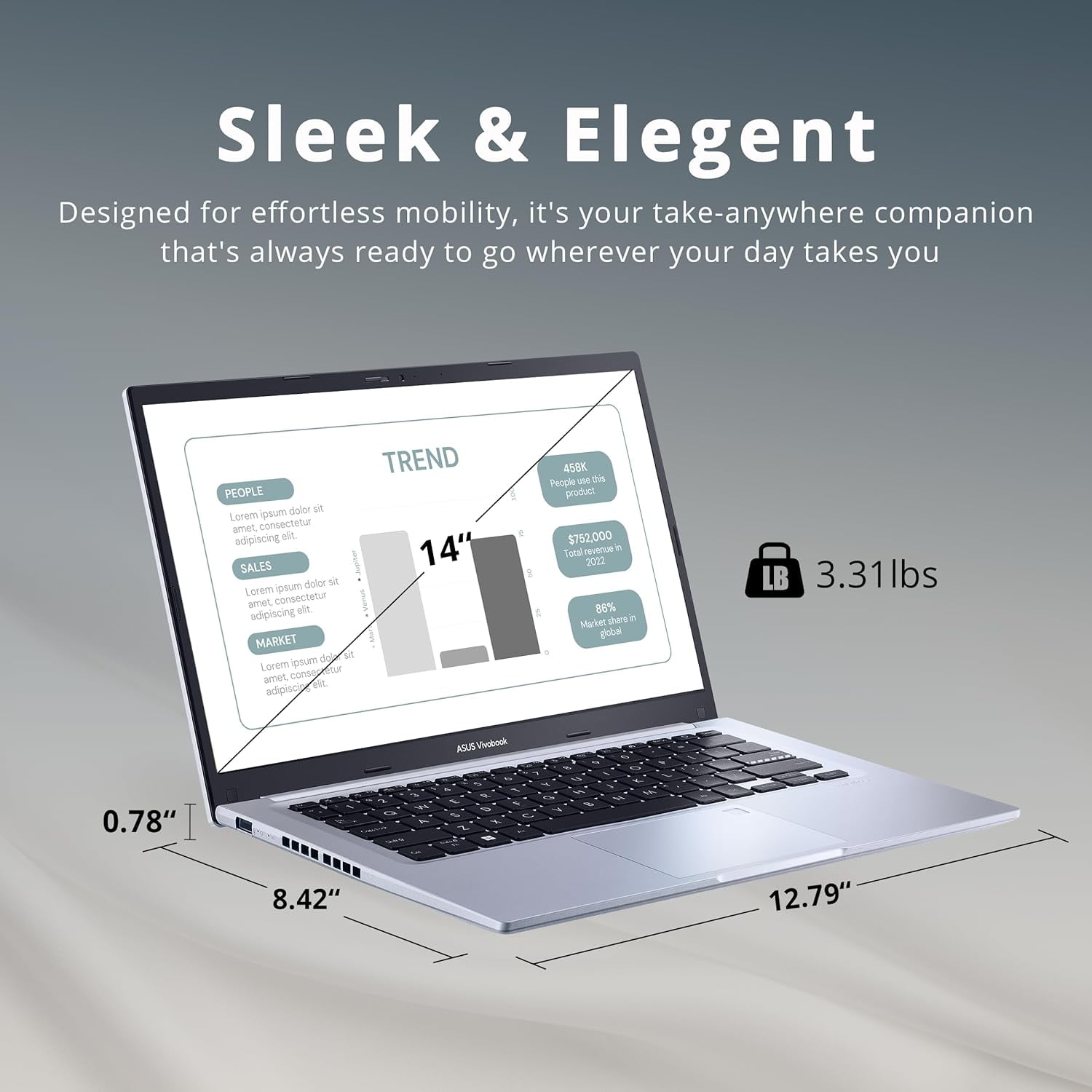 PC Portable Asus VivoBook S1404ZA-NK385W 14 Intel Core i5 16 Go RAM 512 Go SSD Gris Métal - PC Portable - Achat & prix
