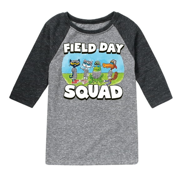 Pete the Cat - Field Day - Field Day Squad - Teammates - Toddler And Youth Raglan Graphic T-Shirt