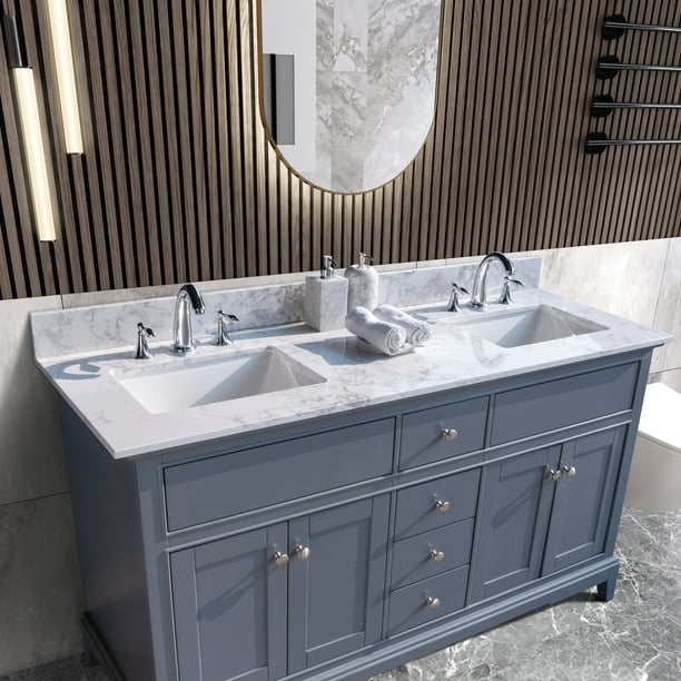 Belupai 61x22 Bathroom Vanity White, Ceramic Vanity Tops Range