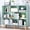 Mint Green, variant on IOTXY Simple Bookcase with Legs - 3 Tier 5 Cubes 19.7" wide Freestanding Low Display Cabinet, Warm White