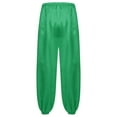 thumbnail image 3 of YONGHS Men's Arabian Prince Satin Pants Elastic Waistband Loose Bloomers Trousers Costumes Green M, 3 of 7