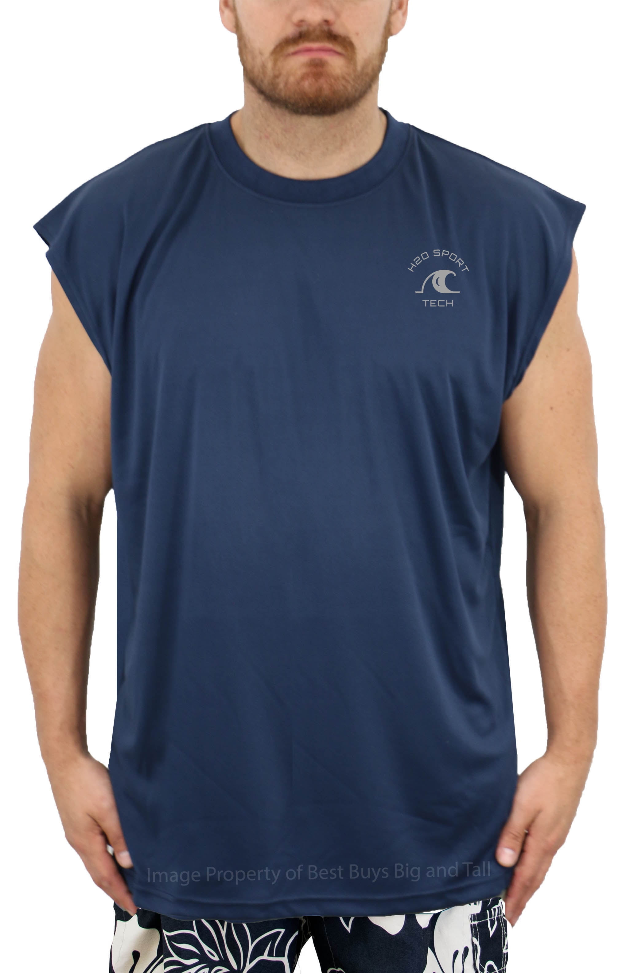 H2O Sport Tech Big & Tall Sleeveless Muscle Swim Shirt Loose Fit 2XL to