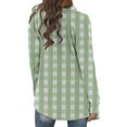 thumbnail image 6 of Guieoi Jackets for Women Clearance under $10.00 Women's Casual Long-sleeved Plaid Printed Cardigan Jacket Green Black*Friday/Cyber*Monday Clearance, 6 of 6