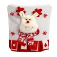 thumbnail image 3 of Feltree Housses de Chaise de Noël Rouges avec Design de Père Noël Bonhomme de Neige Renne pour Décoration de Dossier de Chaise, Tissu Lavable Facile à Installer, Parfait pour Décoration de Fête de Vacances Restaurant Maison, 3 of 7