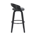 thumbnail image 5 of Sonia 26" Counter Height Swivel Gray Faux Leather and Black Wood Bar Stool, 5 of 12