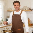 thumbnail image 4 of Delantal de cocina resistente al aceite y al agua | Delantal de chef ajustable con tirantes cruzados para hombres y mujeres, 4 of 8
