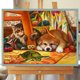 thumbnail image 3 of Pintura de diamante 5D DIY, kit completo de taladro redondo para gatito y cachorro, decoración del hogar, 40x30cm, 3 of 9