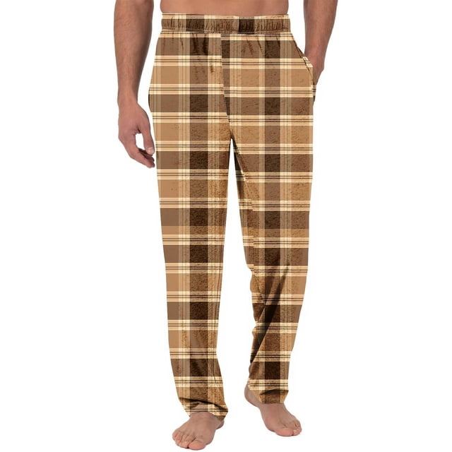 Jgppe Mens Pajama Pants with Pockets Printed Elastic Waist Stretchy Loose Comfy Sleep Pants for Men Homewear