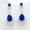 Type 2, variant on Royal Blue CZ Stone Leaf Long Heart Flower Dangle Drop Earrings for Women Party