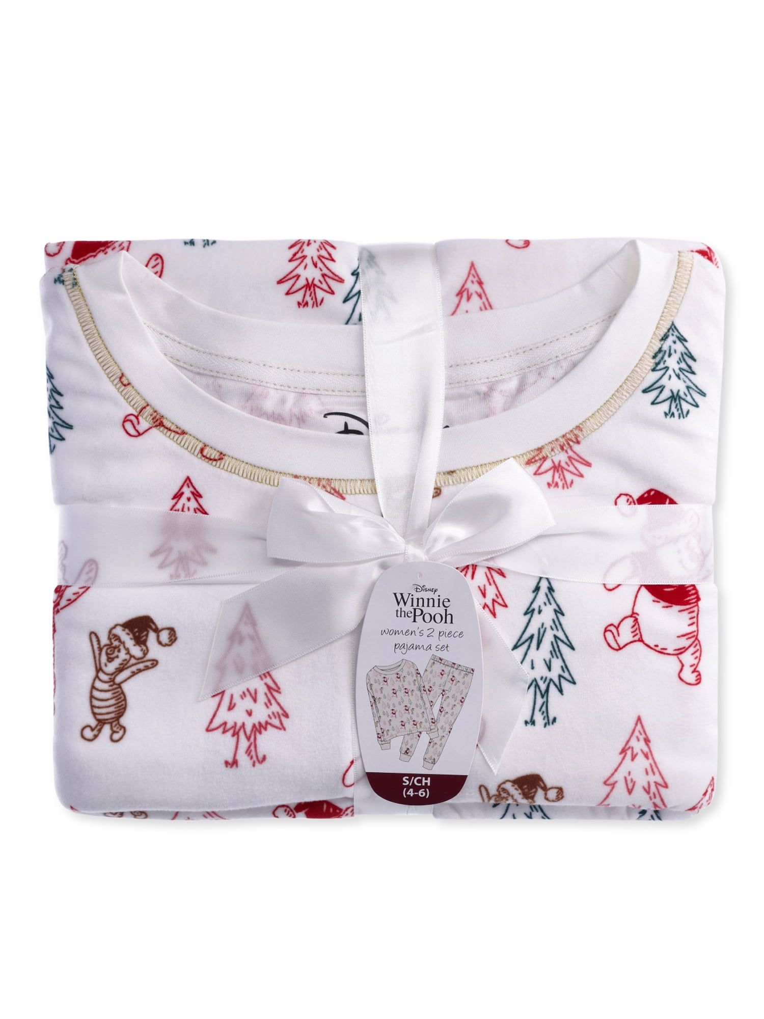 Winnie the Pooh Women's Christmas Top and Pants Pajama Set, 2-Piece, Sizes S-3X