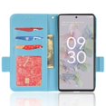 thumbnail image 2 of Wallet Case for Google Pixel 6A, Soft Silicone Lychee Pattern PU Leather Shockproof Flip Cover with Card Slots Holder Magnetic Clasp Lock Drop Resistant Kickstand Phone Case,Cyanblue, 2 of 5