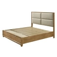 thumbnail image 5 of 3pc Queen Size Platform Storage Bed Nightstand Solid Set Wood Furniture, 5 of 6