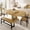 Oak, variant on 5-Piece Round Dining Table Set for 4-6,59" Extendable Dining Room Table Set with 2 Ergonomic Chairs & 2 Benches,Space-Saving,Walnut