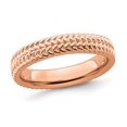 thumbnail image 1 of Rose Plated Sterling Silver Patterned Wedding Band Ring, 1 of 5