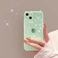 thumbnail image 5 of for iPhone 14 6.1 inch,Clear Sparkly Case for Women Girls,Cute Glitter Bling Flexible Soft TPU Silicone Bumper Protective Cover for iPhone 14 - Green, 5 of 16