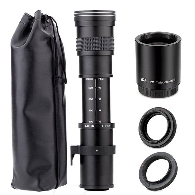 JINTU 420-1600 mm Teleobjetivo zoom lente manual para Canon T7i T6 T6i T6s T7 T8i T3i, T4i, T5, T5i,