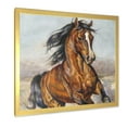 thumbnail image 2 of Designart 'Close Up Portrait Of A Horse In The Race' Farmhouse Framed Art Print, 2 of 4