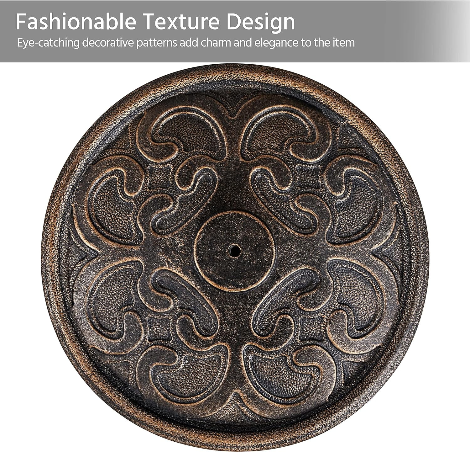 ZJTER 22lbs Heavy Duty Round Antiqued Umbrella Base All Weather Umbrella Stand for Outoor Patio - Bronze