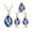 Golden Blue, variant on Crystal Earrings Necklace Ring Three-piece Set Suit