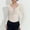 White, variant on Abtuhar Women Long Sleeve Tops Solid V Neck Built In Chest Pad Ribbed Standard Hem Fall Shirts