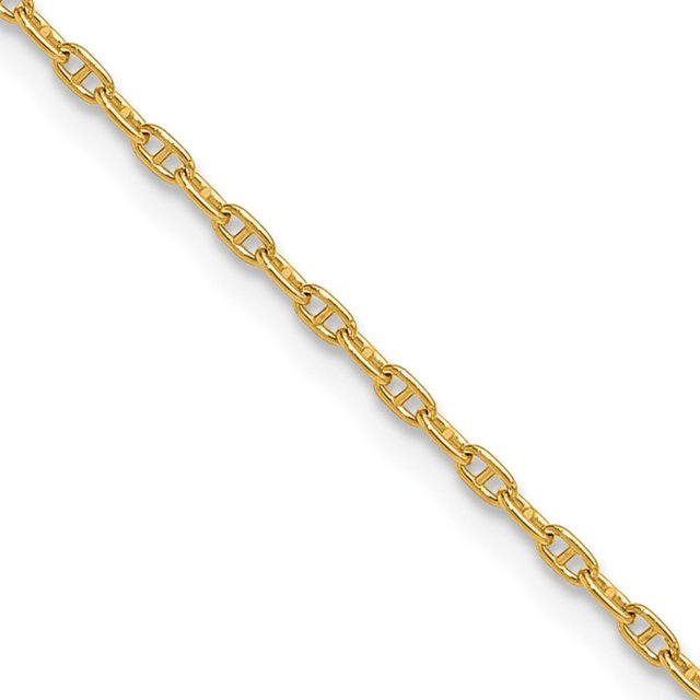 Diamond2Deal 14K Jaune Gold 1.5 mm Mariner Chain Collier pour Femmes 18 Pouces