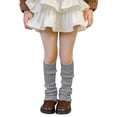 thumbnail image 2 of Tfken Stockings For Girls Kids 1 Pairs Knee-High Scrunched Ruffled Grey Size 3-14 Years, 2 of 7