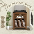 thumbnail image 4 of Record Player Stand with Vinyl Record Storage Holds up to 160 Albums,Large Wood Record Player Table Dispaly Shelf，Brown Turntable Stand Cabinet for Living Room,Bedroom,Office 7, 4 of 8