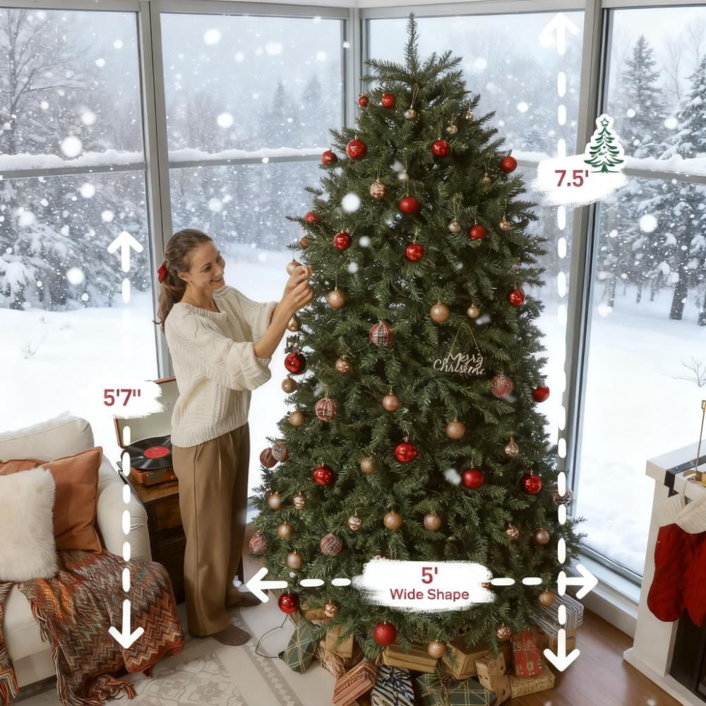 7.5ft Smart Bell-Shaped Christmas Tree 2247 Tips 698 Full-Spectrum RGB LED Lights App Remote Control Indoor Decor