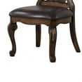 thumbnail image 4 of Leova Side Dining Chair Set of 2-Carved Corbels-Gold Tip Crown-Brown Wood, 4 of 6