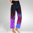 thumbnail image 1 of Fankiway Pantalons Courts pour Femmes Imprimé Flamme Pantalons de Plage d'Été Pantalons Larges Courts Pantalons de Yoga Amples avec Poches Pantalons pour Femmes en Liquidation Pantalons Larges pour Femmes, 1 of 5