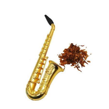 Mini Metal Saxophone Shape Smoking Pipe Tobacco Pipe Cigarette