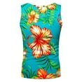 thumbnail image 5 of XIAONU Men Floral Print Tank Top Crew Neck Sleeveless Beach Shirt, 5 of 5