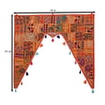 thumbnail image 3 of Stylo Culture Ethnic Cotton Swag Curtain Large Door Valances For Living Room Orange Vintage Embroidered Patchwork Floral Scarf Curtain Topper Bedroom Window Hanging Toran Gate | 45 x 41 Inches, 3 of 4
