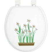 Paper Whites Embroidered Soft Toilet Seat