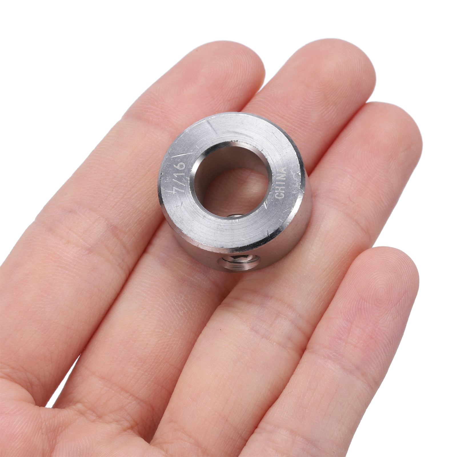 8 Pcs Set Screw Shaft Collar 7/16"Bore, 304 Stainless Steel Shaft Collars, 7/8"OD, 7/16"Thickness