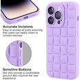 thumbnail image 4 of Compatible with iPhone 14 Pro Case with Camera Lens Protector, Cute 3D Plaid Design iPhone 14 Pro Phone Case for Women Girls, Soft TPU Shockproof Protective Cover 14 Pro Purple, 4 of 12